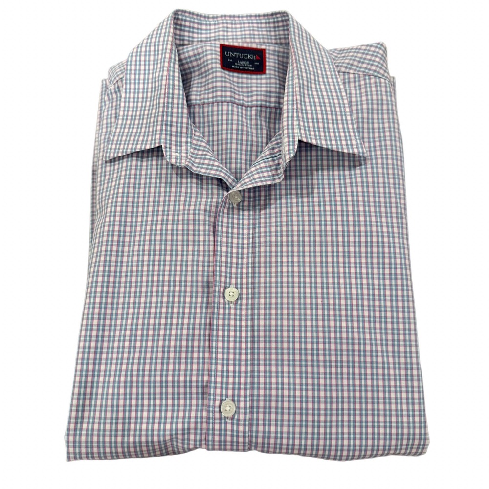 UNTUCKit Mens Casual Long Sleeve Button Down Plaid Preppy Sporty